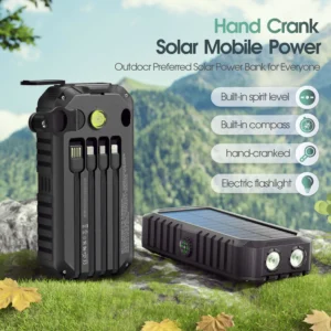Solar Power Bank with Hand Crank